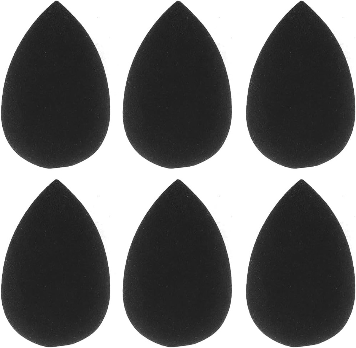 Mini makeup sponsjes set van 6 - zwart - kleine schoonheidsspons - perfect voor precieze applicatie - ShopVlot