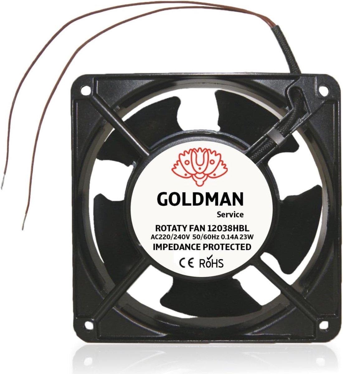 Axiaal ventilator voor haardcassette 120 x 120 x 38 mm - metalen bladen - stille werking - ShopVlot