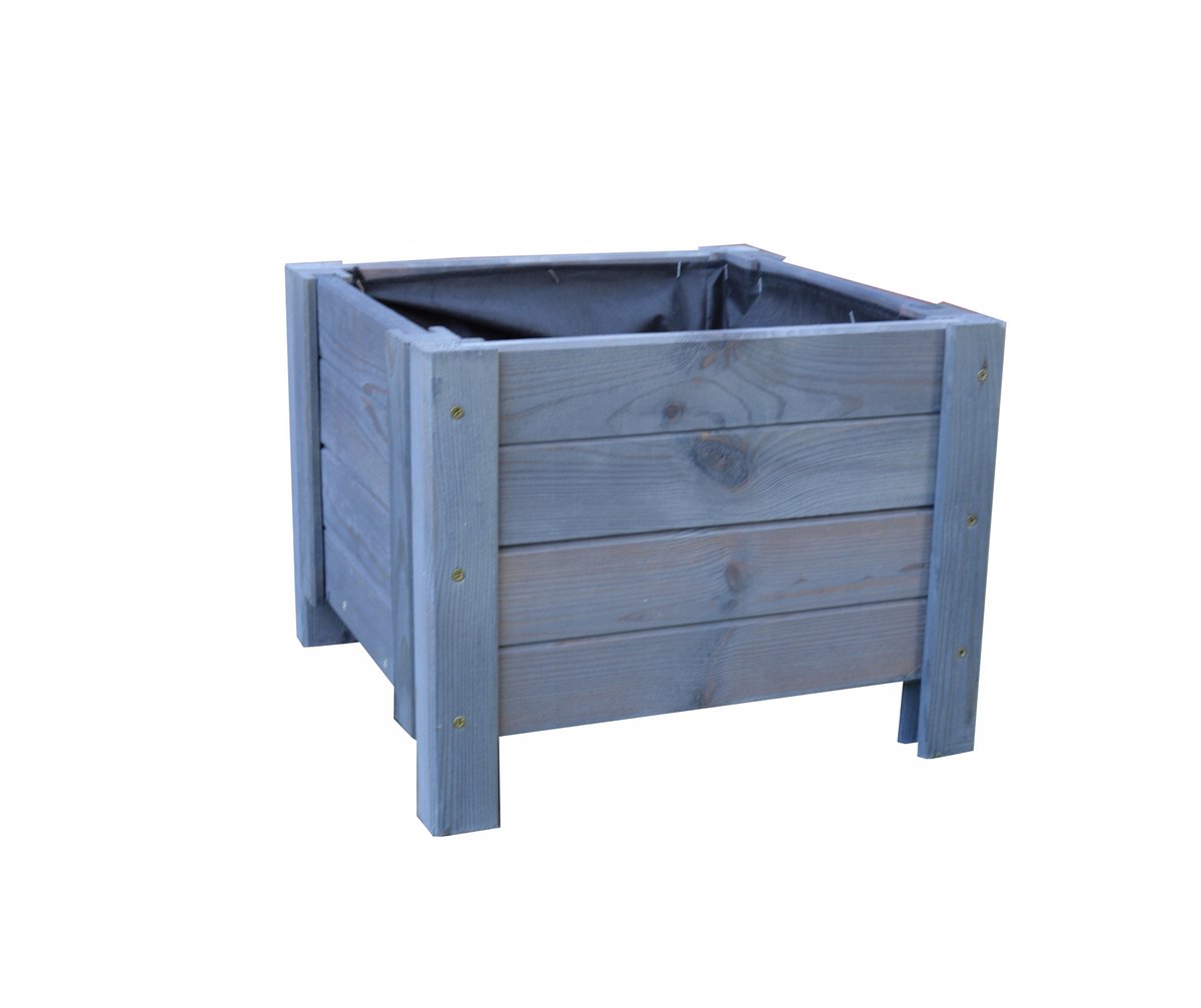 Houten bloembak 39x39x30 cm, antraciet, weerbestendig