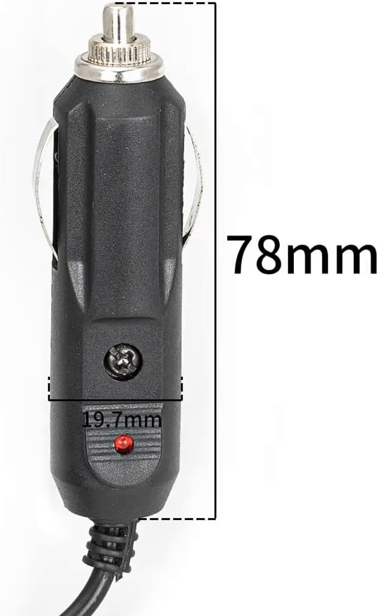 Auto sigarettenaansteker 12V DC 5A - 1,2m kabel - Flexibel gebruik - Heavy duty adapter - ShopVlot
