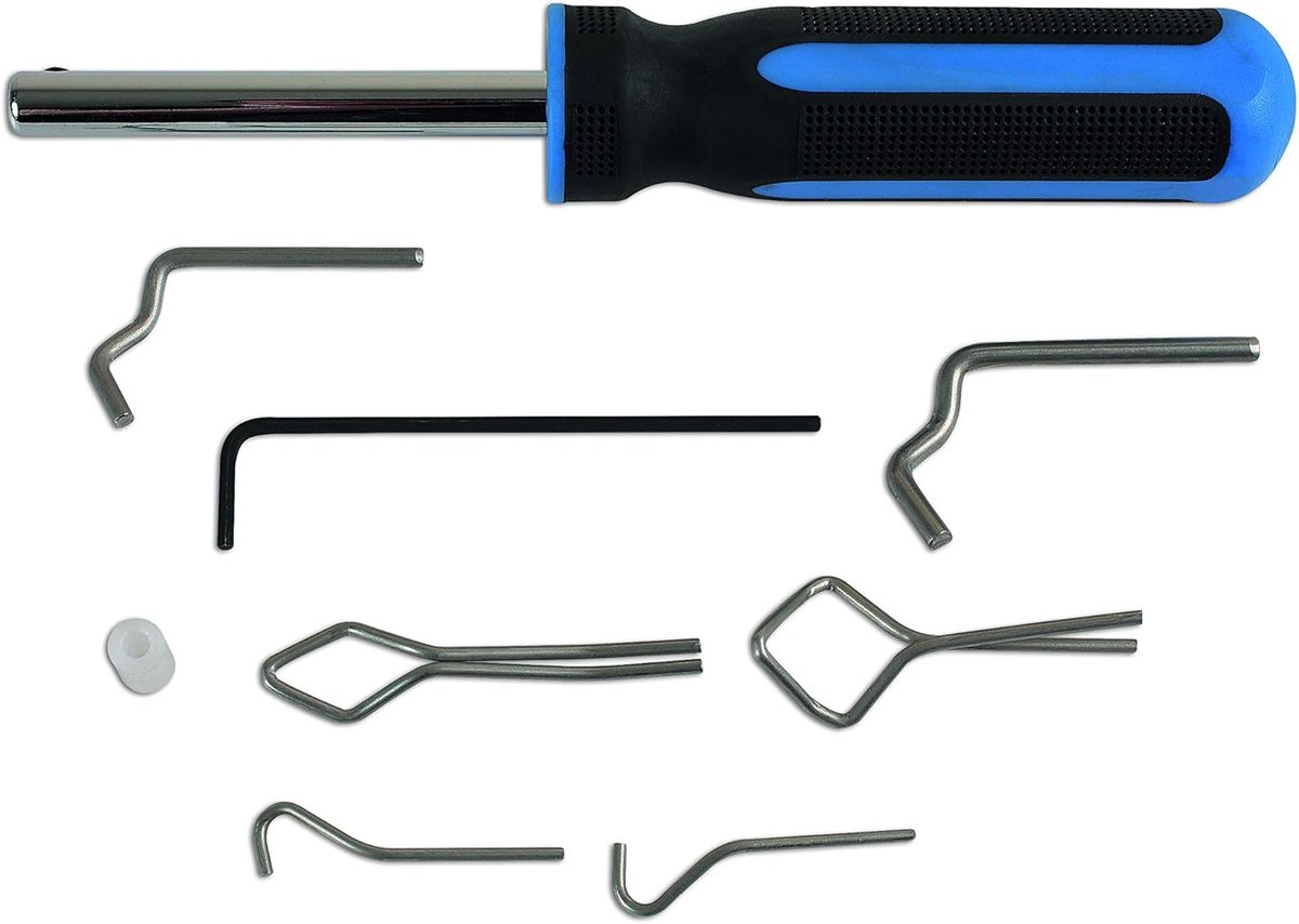 SnelShoppen - Windshield Installatie Gereedschap Set voor Oudere Auto's - 4-delige Set met Rubber Grip, 10.5mm en 17mm Ogen, Lip Gereedschap en Inbuss