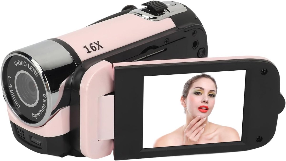 Digitale camera 1080P - 16x zoom - roze - ideaal voor babygroei en reizen - ShopVlot