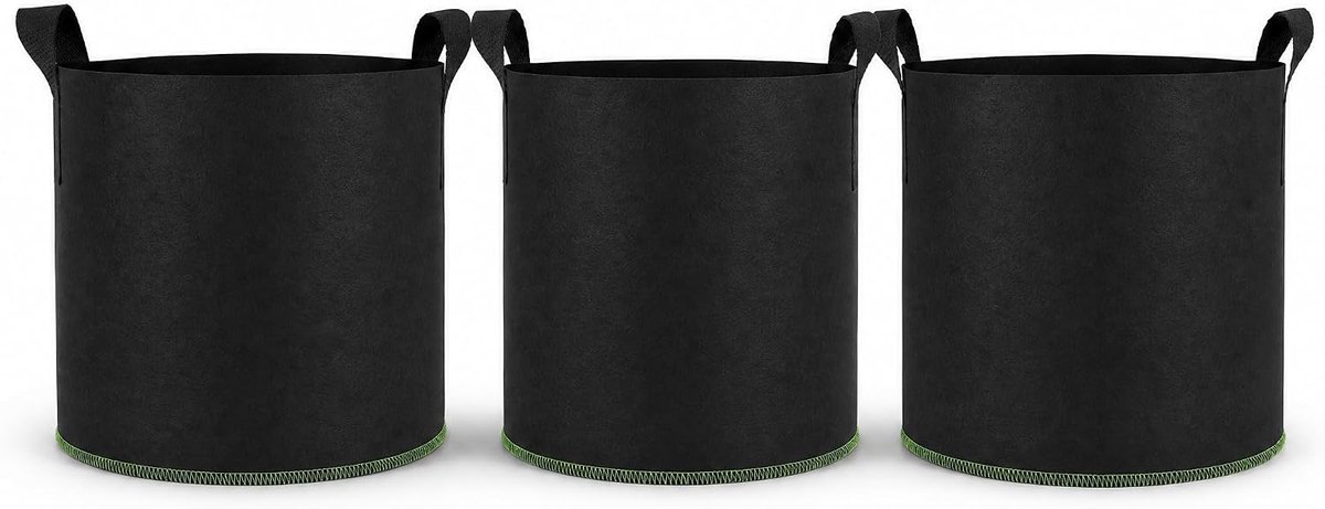 - 3 x 20 l stoffen pot met handvat van vliesstof, 30 x 25 cm (milieuvriendelijk en ademend), plantenzak en bloempot van vlies, kweekpot en stoffen potten voor planten, groenten en tomaten