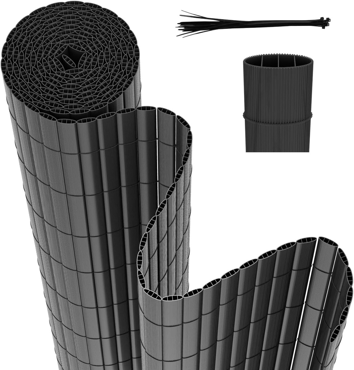 Inkijkbeschermingsmat, inkijkbescherming, 140 x 500 cm, drievoudige versterking voor binnen, balkon, inkijkbescherming, met kabelbinders, balkonbekleding, windbescherming voor balkon,