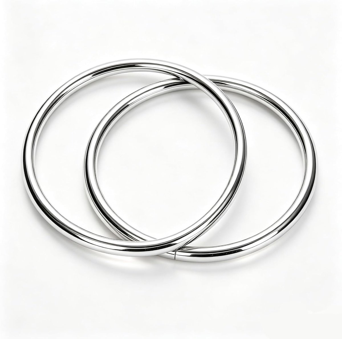 2 stuks portemonnee handgrepen, ronde handgrepen vervangende metalen handgrepen voor het maken van tassen, 10cm(Zilver)