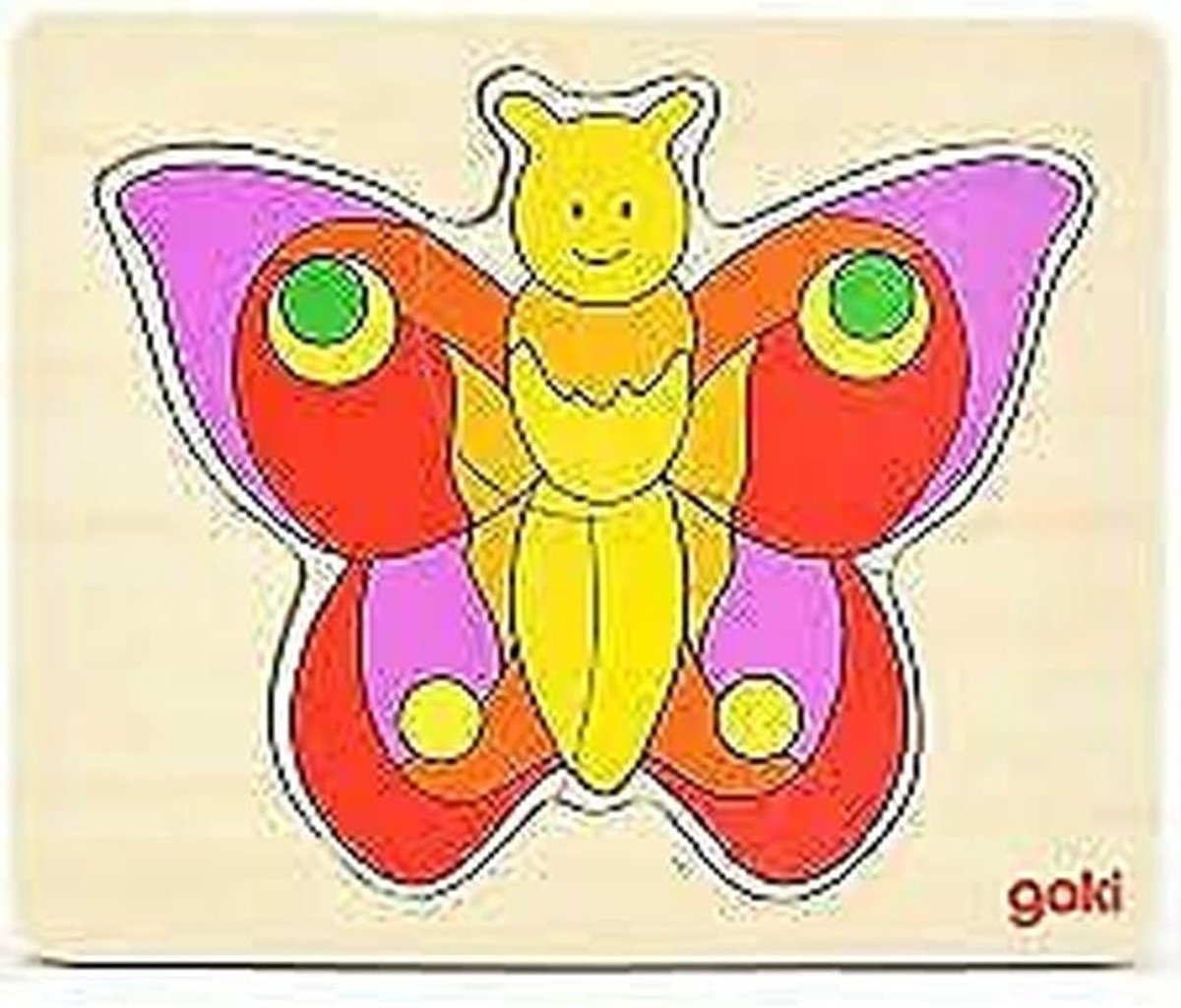 Schmetterling: 18 x 14,5 x 1,4 cm, Holz, 4 Schichten, 11 Teile, per Stück
