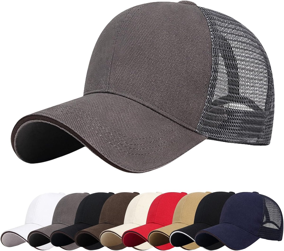 Baseballpet met mesh achterkant, uniseks, verstelbare snapback, UPF 50+ uv-bescherming, ademende zomerzonnehoed voor outdoor, golf, reizen, hiphop-stijl