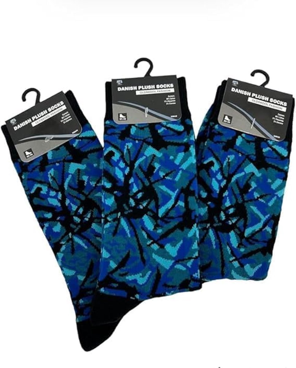 Plüschsocken 35-38 - Blau - Set van 3 paar - Perfect voor koude voeten - SnelShoppen