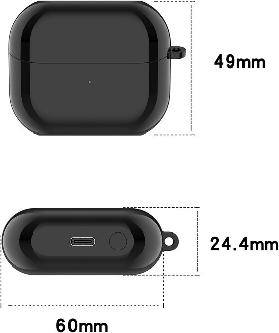 Compatibel met Samsung Galaxy Buds 3 Pro - Oplaadbehuizing - Houder voor oordopjes SM-R630 (zwart) van compatibel — afbeelding 4