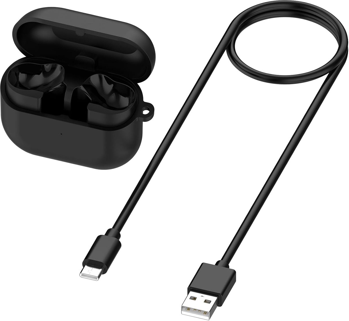 Oordopjes oplaadcase compatibel met Samsung Galaxy Buds3 FE (SM-R420) oplaaddoos, draagbaar oplaadstation (zwart)