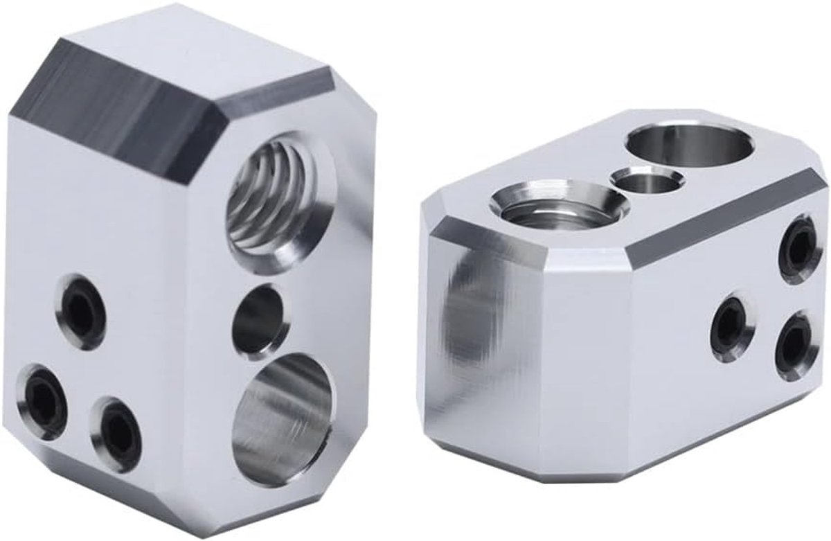 2 stuks aluminium blok Hotend verwarmingsblok compatibel met Prusa I3 MK4 MK3.9 XL project Nextruder Hotend verwarmingsblok accessoires (HeatBlock)