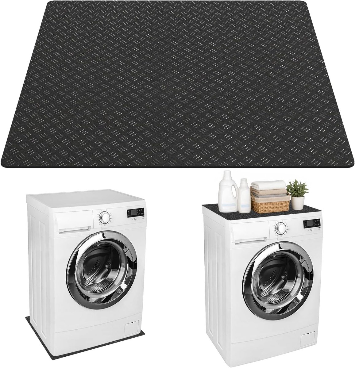 Antislip anti-trillingsmat, wasmachine, 60 x 60 cm, antislip rubberen mat, siliconen koelkastmatten, lichtgewicht waterdichte vloermat, koelkast voor droger wasmachine