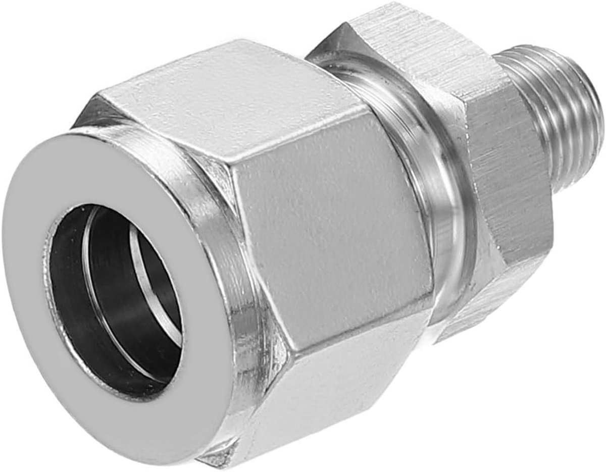 1/8NPT x 12mm 304 roestvrij staal compressie buis montage, dubbele adereindhulzen compressie buis montage rechte adapter aansluiten
