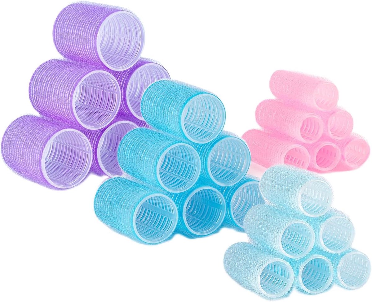 47 stuks Heatless Curling, rollen, magische krulspelden met 20 haarklemmen en 2 kammen voor alle korte, middelgrote of lange haren (47 stuks) | 47-delige krulspeldenset met 4 maten, 20 clips, 2 kammen en vlechthulp voor thuis.