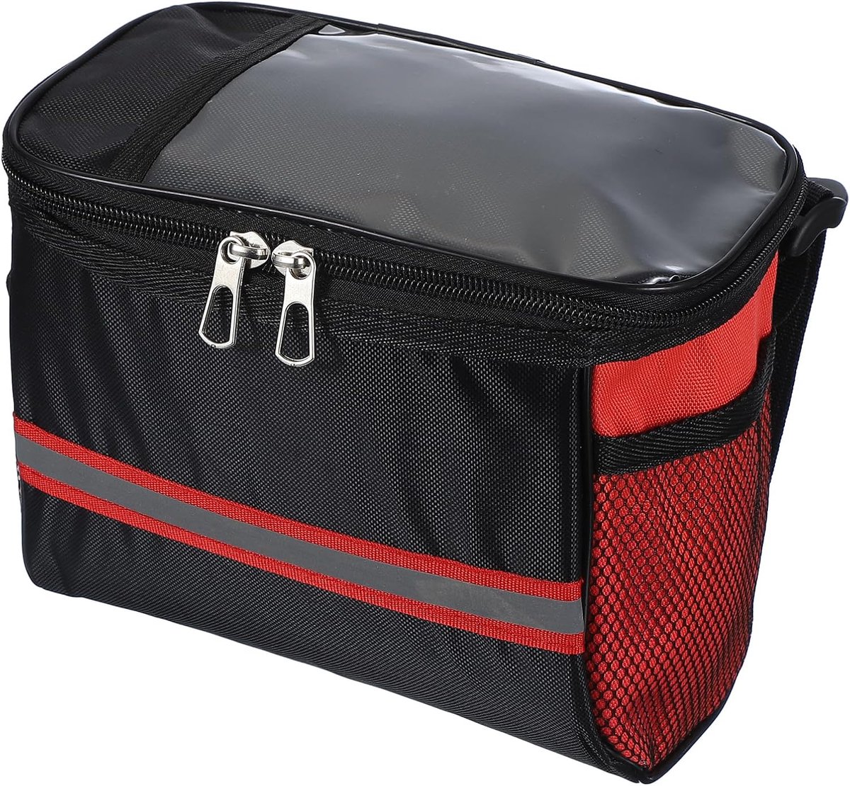 Fietsstuurtas, fietsframetas, waterdichte fietsmand met reflecterende strip, fietsaccessoires voor heren en dames, outdoor fietsen, mountainbike, rood