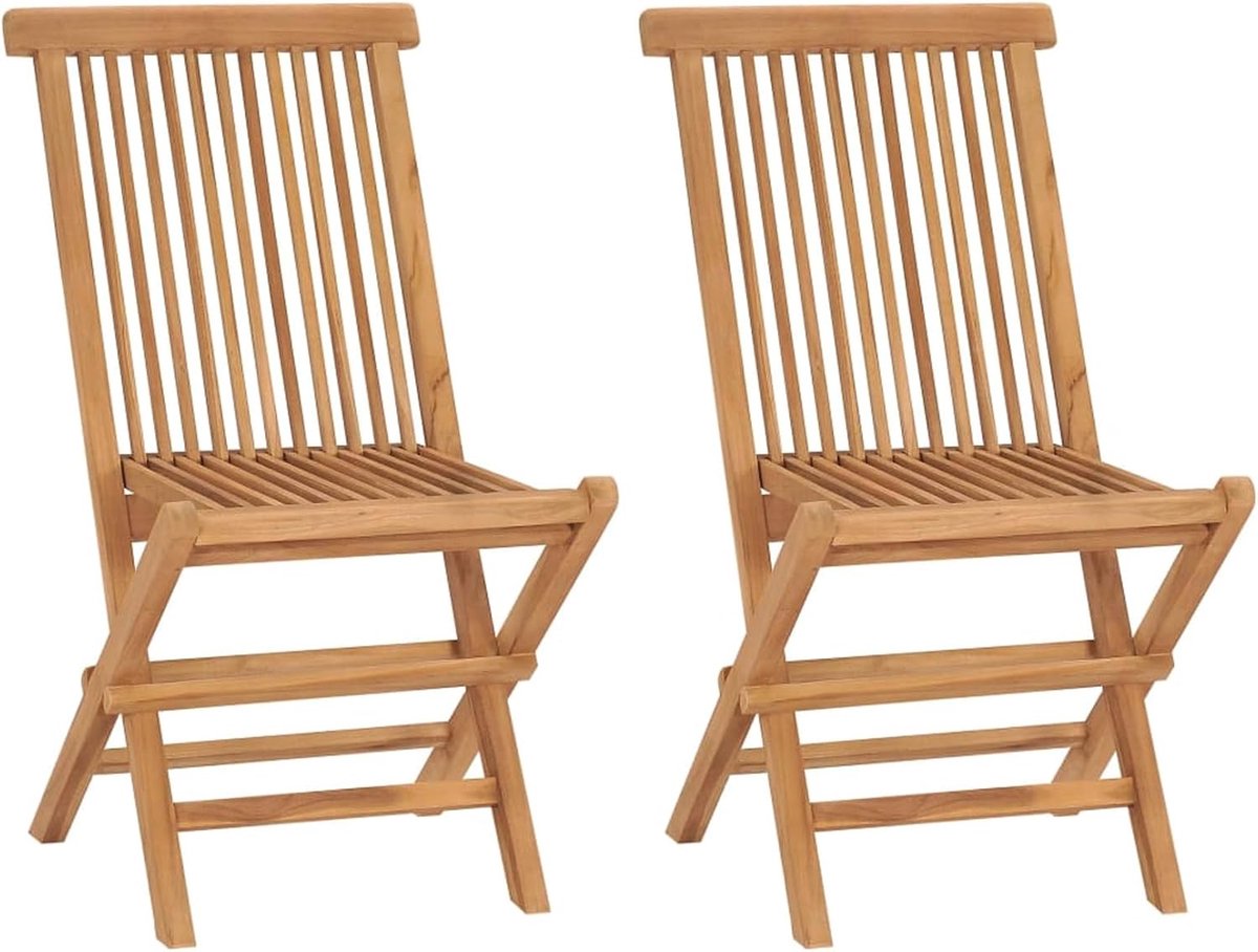 Opvouwbare tuinstoelen, tuinstoel, balkonstoel, balkonstoel, terrasstoel, outdoorstoelen, 2 stuks, massief hout teak