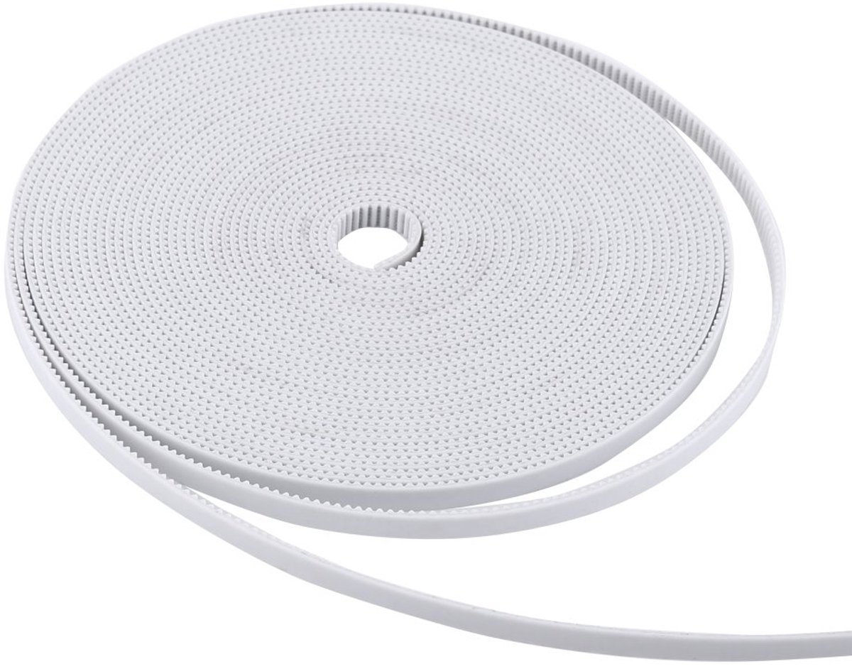 Open, wit, breedte 10 m, centrale eenheid 6 mm, met stalen kern, accessoires voor 3D-printer van rubber voor kleine overdracht van precisiemachines enz.