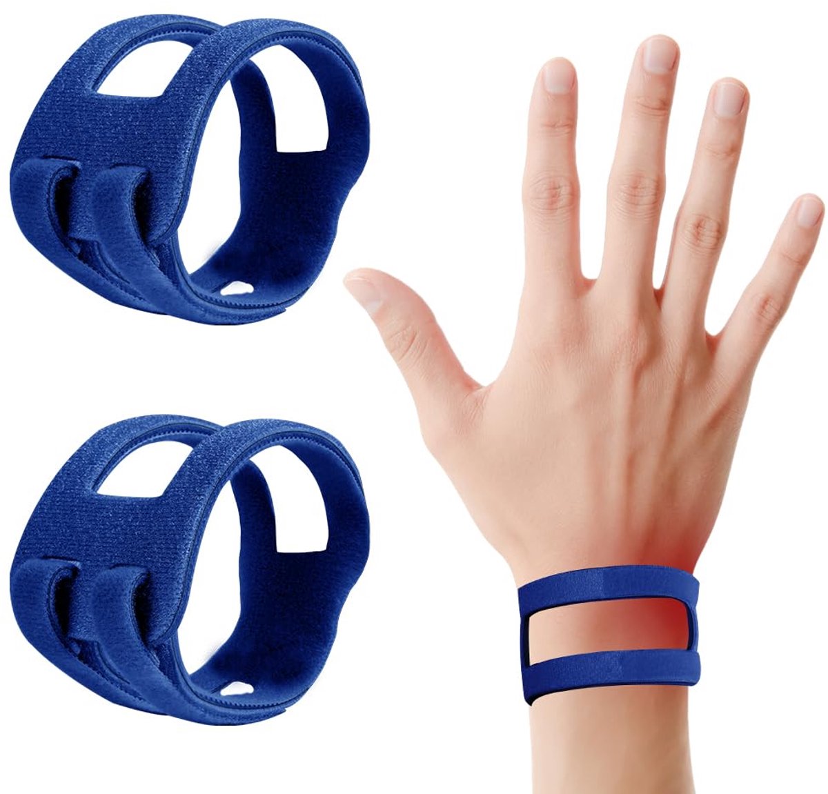 Polssteun voor TFCC-letsels, licht en ademend ontwerp, open ulnaire design, verstelbare klittenband, verstelbare maat, 1 paar voor sport en dagelijks gebruik, blauw