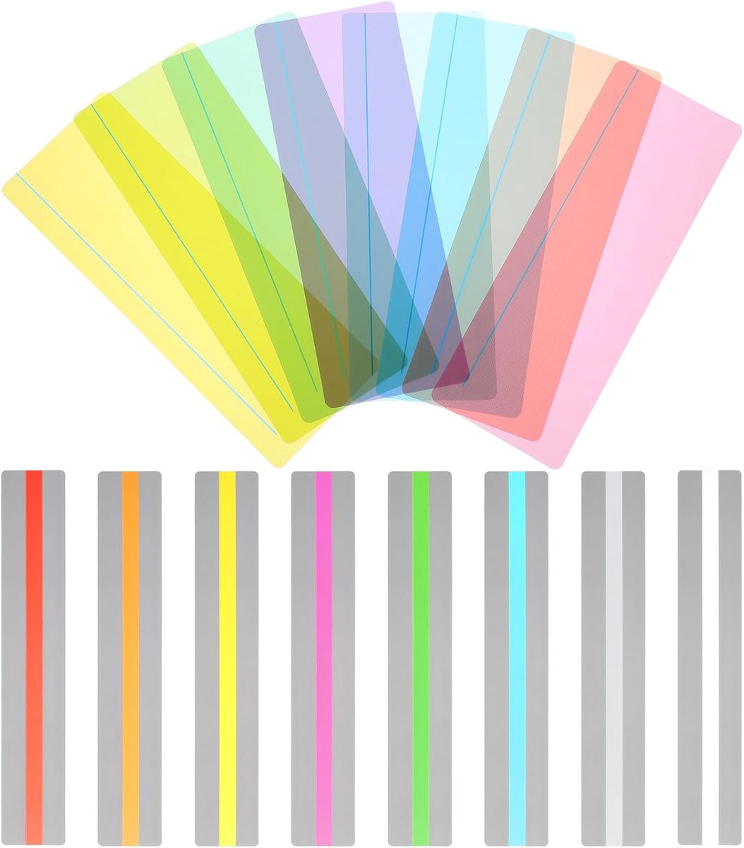Leestrepen 16 stuks - Kleurrijke dyslexie overlay - Leeshulpmiddelen voor kinderen - Ondersteuning bij lezen - SnelShoppen