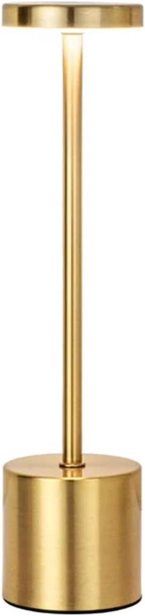 LED Tafellamp - Nachtlamp Bureau - Sfeer Verlichten - Draadloos Oplaadbaar - 34 x 8 cm - Goud