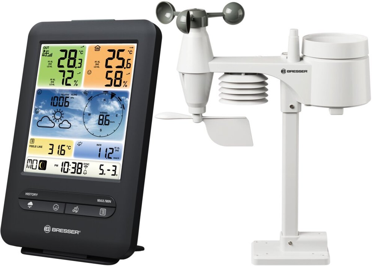 Bresser Professioneel 5-in-1 Weerstation incl. Wifi met Wind- en Barometer