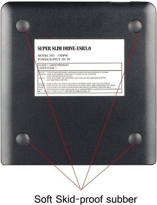 Externe Dvd-schrijver - Dvd-rw Speler - Films Kijken - USB 3.0 en C - 10 g - Zwart — afbeelding 4