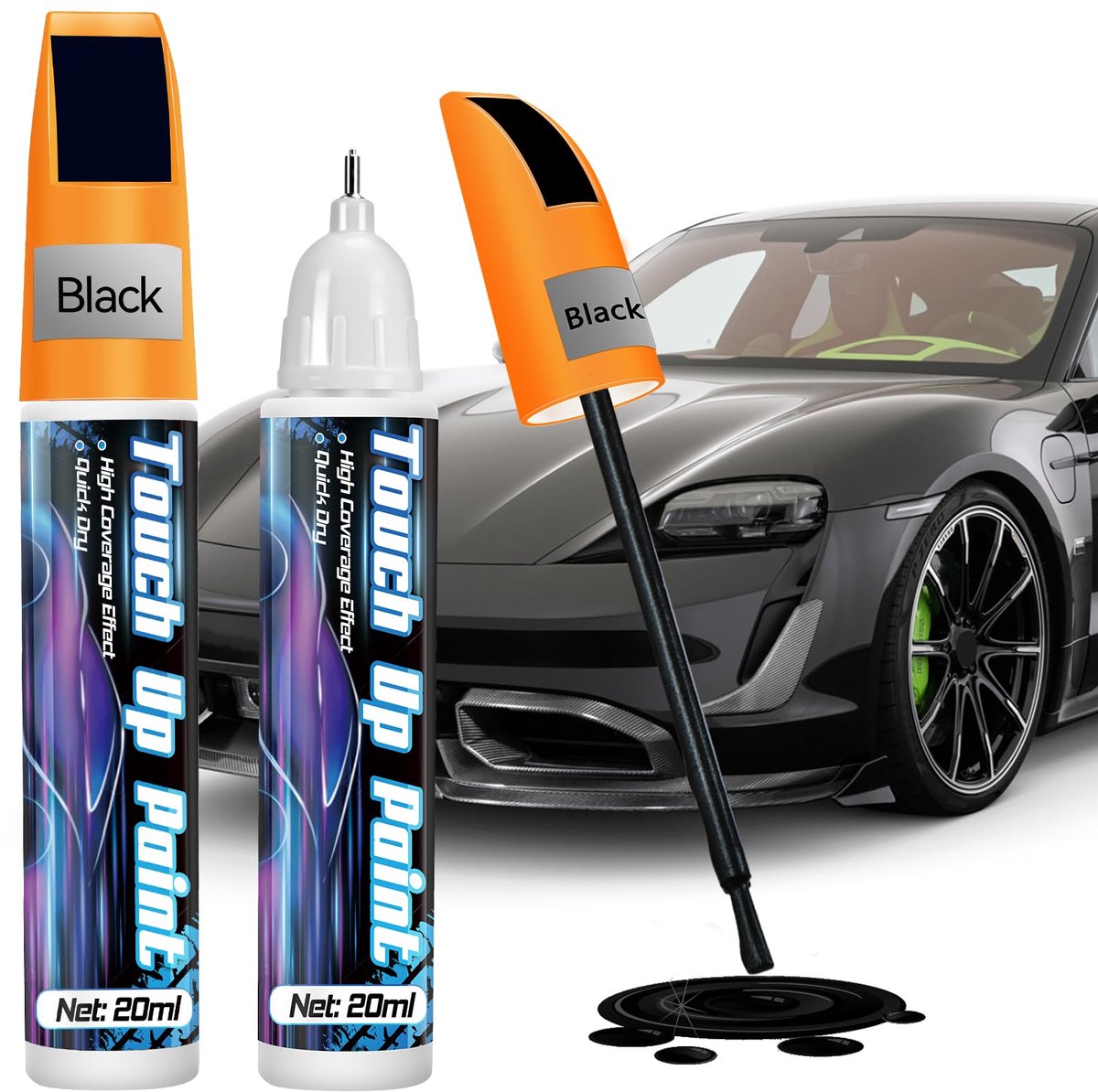 Lakstift voor de auto 2 stuks - professionele lakstift - sneldrogende reparatie - nauwkeurige krasherstel - ShopVlot