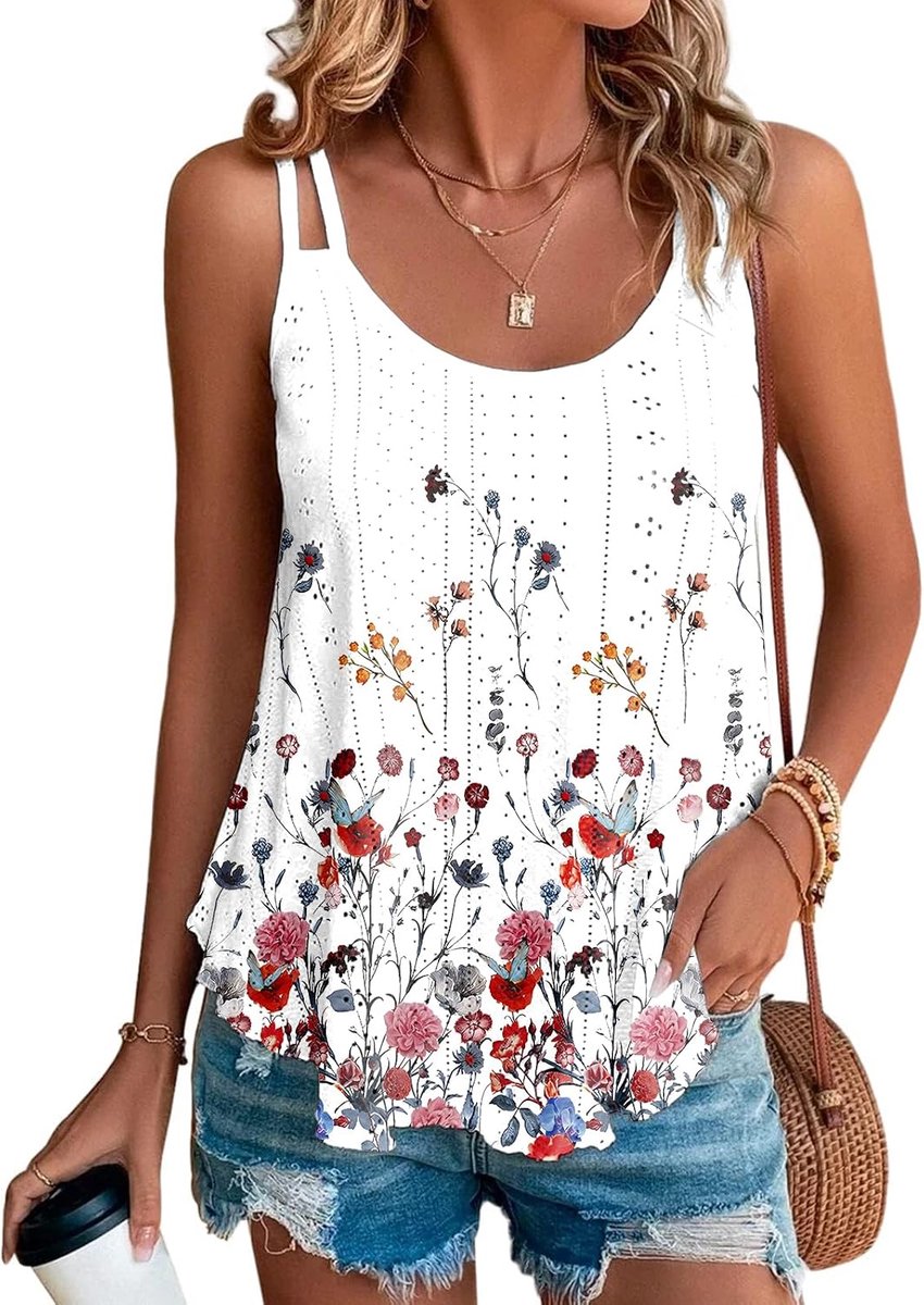 Dames Sexy Zomer Tanktop - Mouwloos - Spaghetti Schouderbanden - Perfect voor warme dagen - ShopVlot