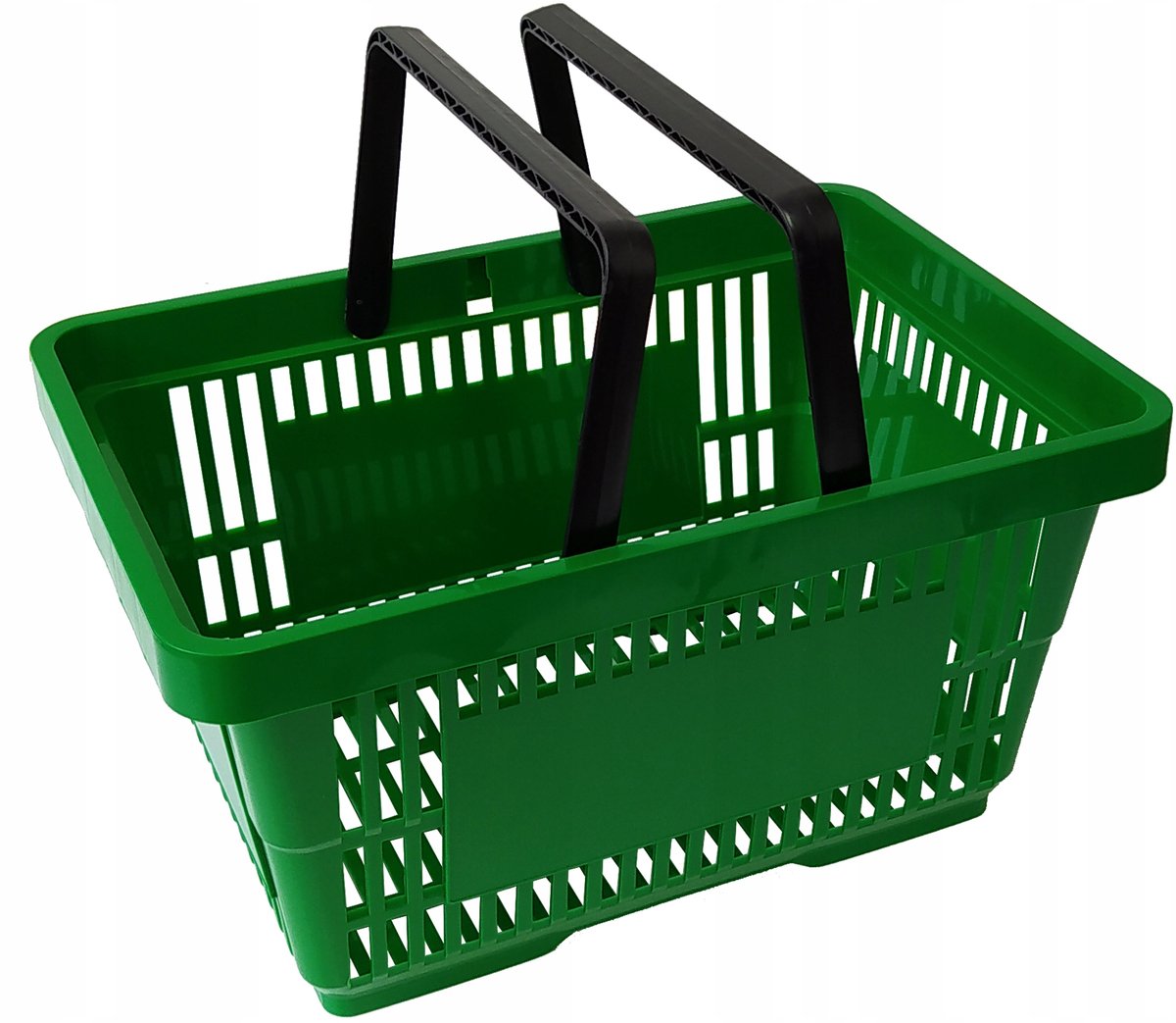 Groene Winkelmand 22L Kunststof met 2 Handvatten