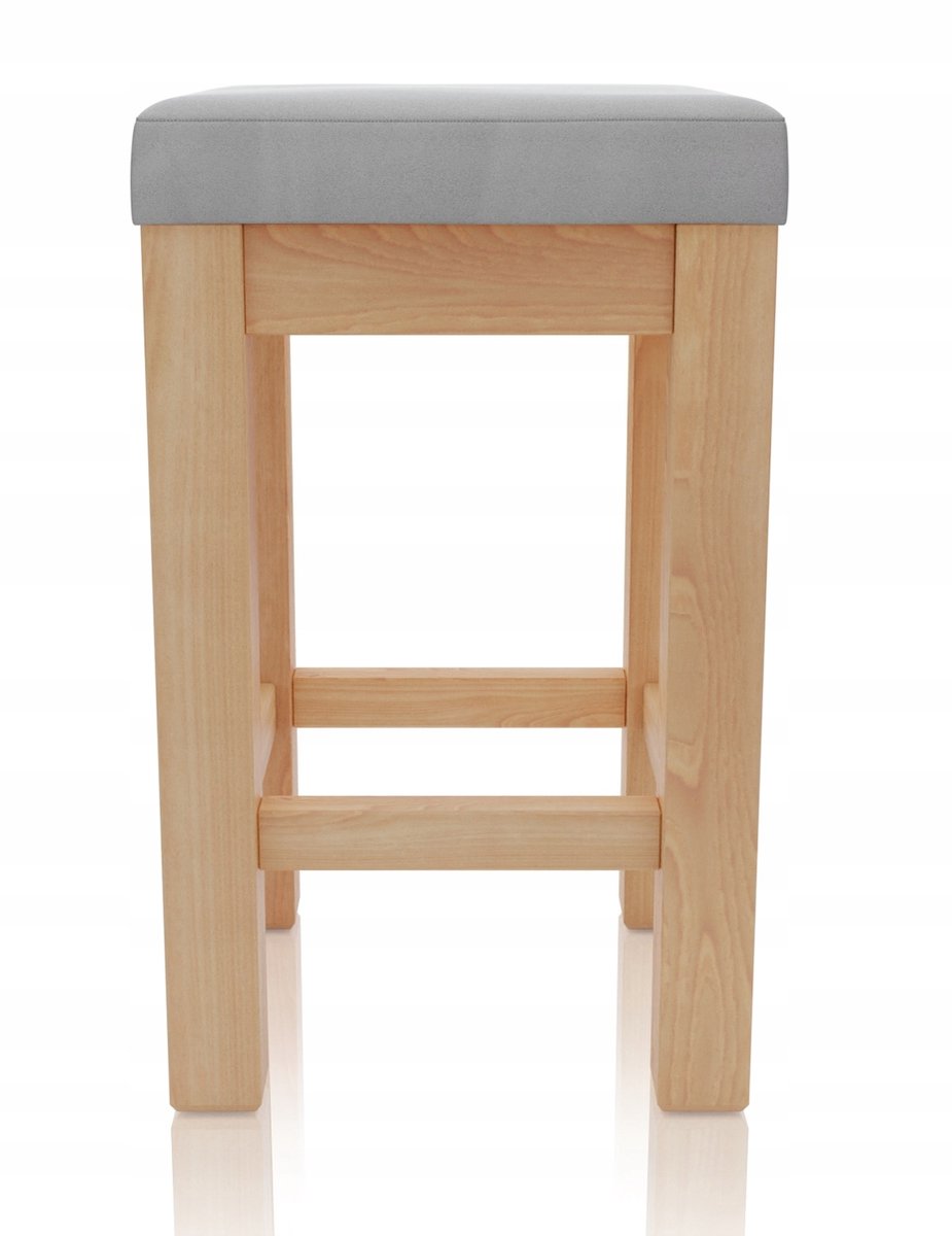 Merkloos Bukken Houten Keukentabouret met Voetsteunen - Comfortabel & Stevig