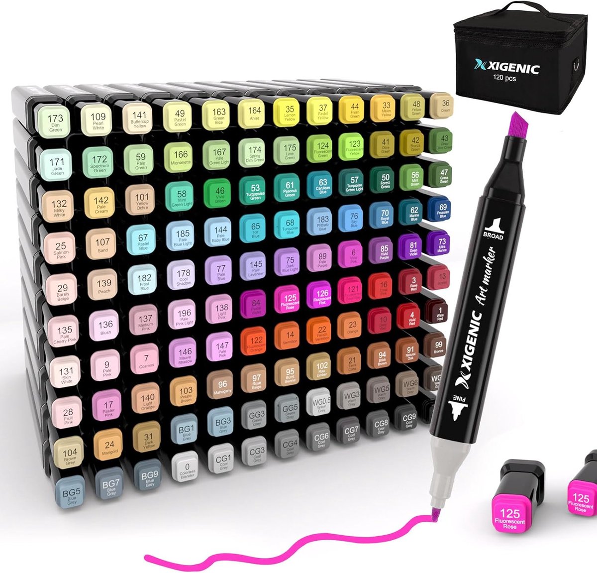 Alcohol Markers Set 120 Kleuren - Dubbelpunt Markers - Permanente Inkt - Voor Professioneel Tekenen - ShopVlot