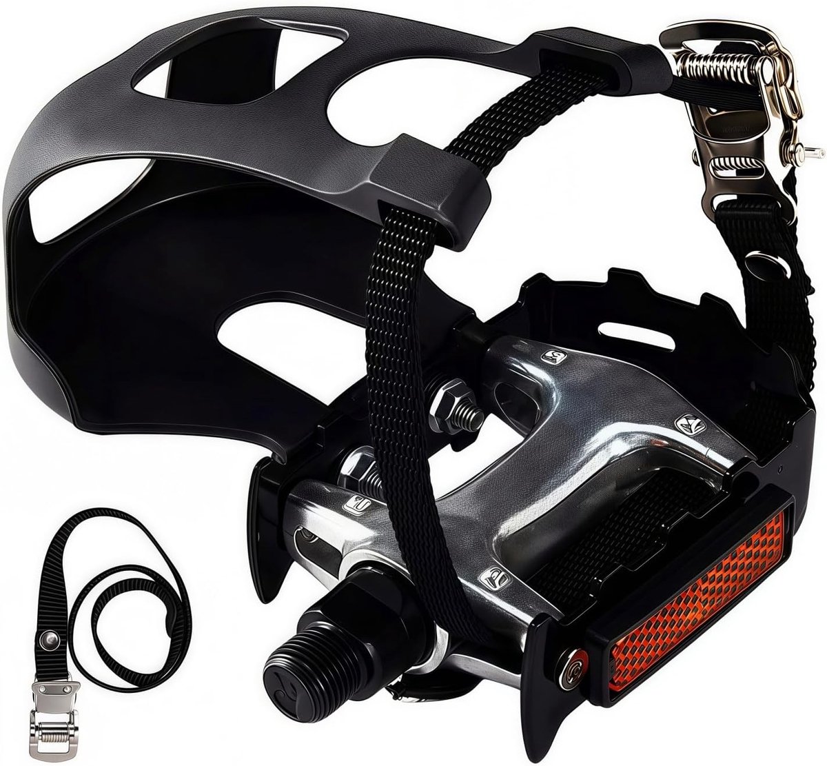 Fiets Pedalen met Verstelbare Toe Clips - Hybride Constructie - Geschikt voor Peloton en Mountainbike - ShopVlot