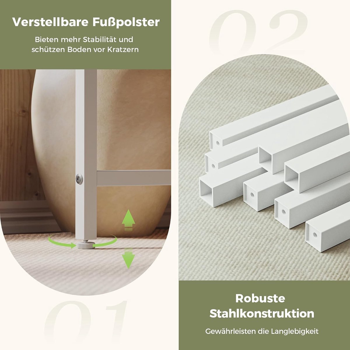 Computerbureau - Bureau tafel - Thuiswerken studeren - Ergonomische hoogte - 120x60 cm - Wit thumbnail 2