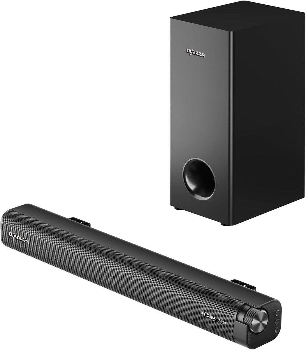 Soundbar voor TV 120W - 2.1CH Surround Sound - Dolby Atmos - Indrukwekkende 3D geluidservaring - ShopVlot