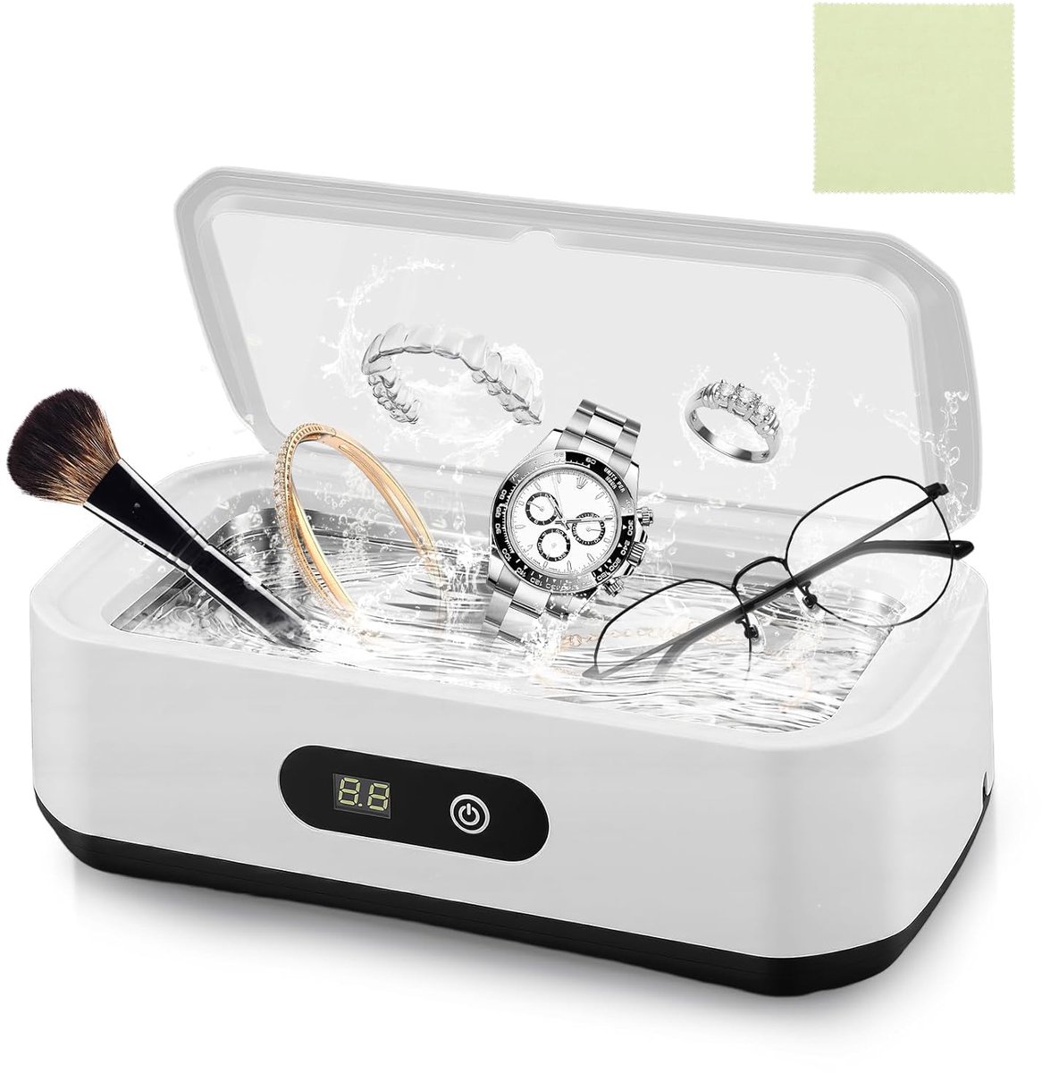 Ultrasoon reinigingsapparaat 650 ml - 49000 Hz - 5 timerstanden - diepreiniging van brillen en juwelen - ShopVlot