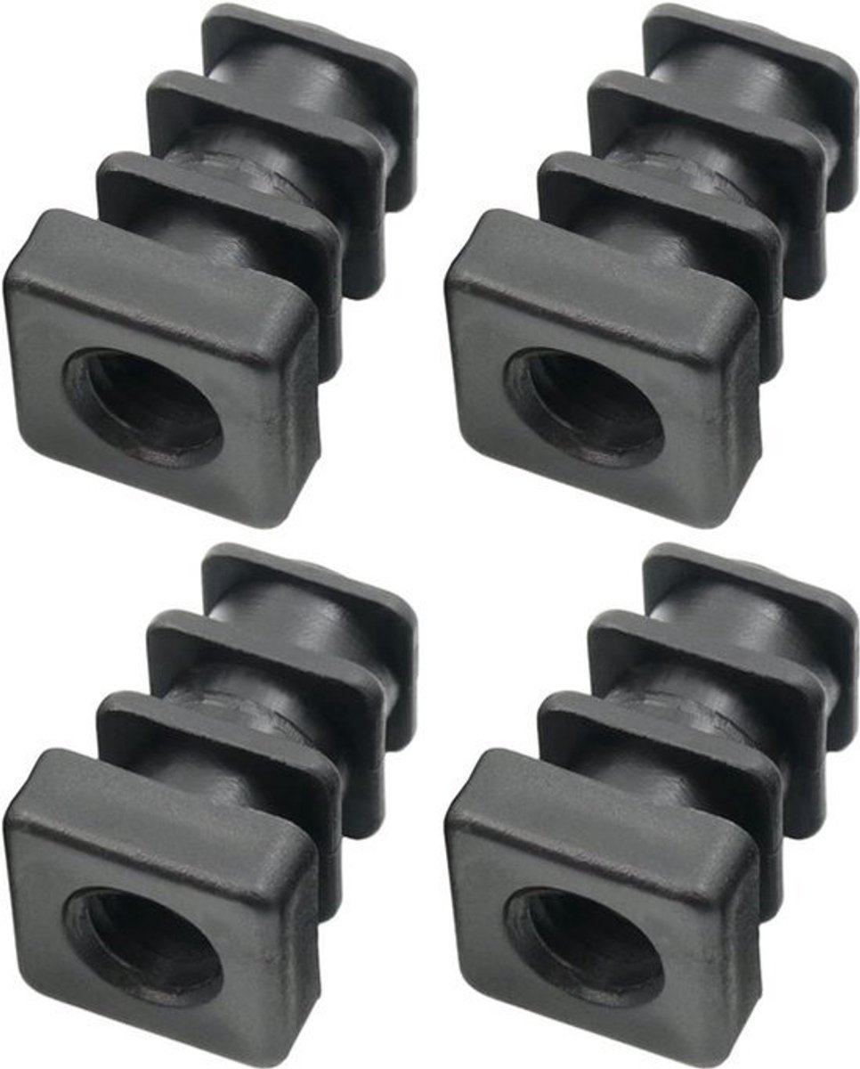 4 x Schroefdraadstoppen voor Vierkante Buizen - 18 x 18 mm - M10 Binnen draad