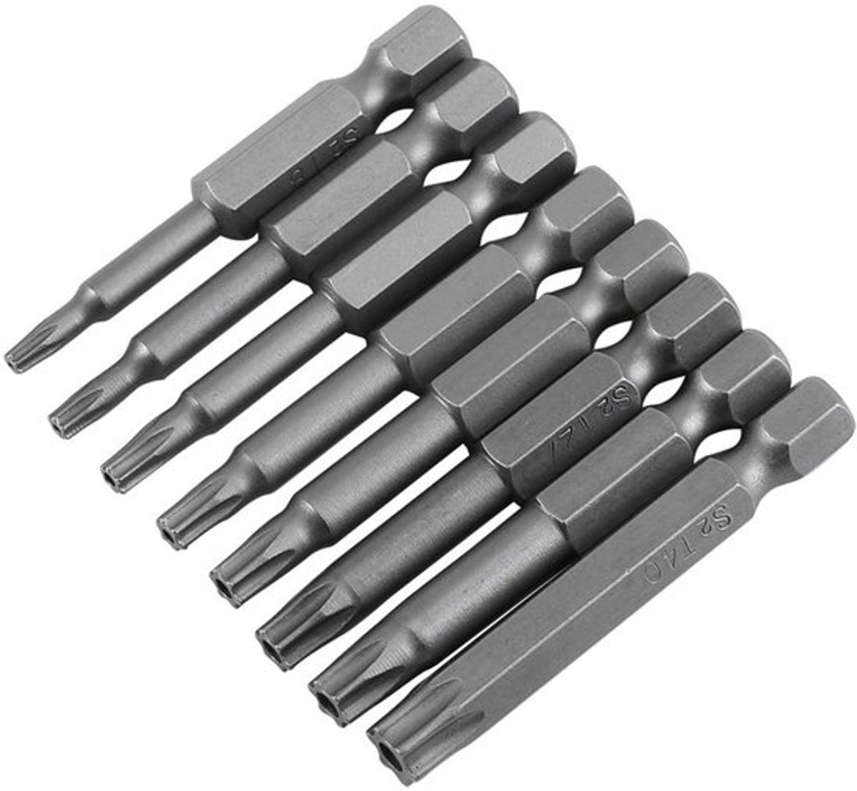 8 stuks elektrische schroevendraaier bits magnetisch Torx 50mm T8-T40 1/4 inch