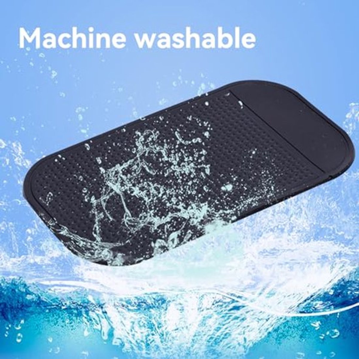 2 Stuks Antislipmatten Auto Dashboard, Wasbare Antislip Pads Auto, Zwarte Antislipmat Auto Mobiele Telefoon, 14 x 8 cm Antislipmat Dashboard, Herbruikbare Antislipmat Mobiele Telefoon voor Auto