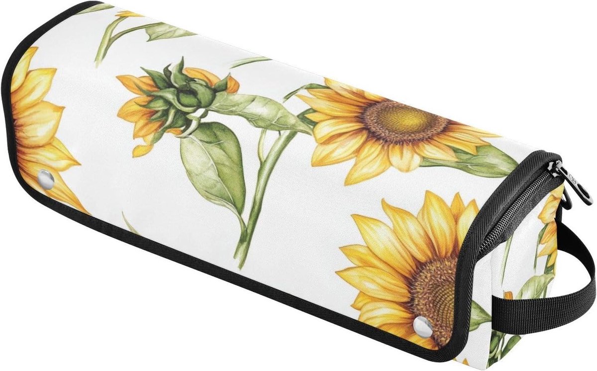 Haarstyling Tas - Opbergtas Krultang Stijltang Houder - Haarstyling Organiseren - Hittebestendige Mat - 36.8 x 10 cm - Iris Wit