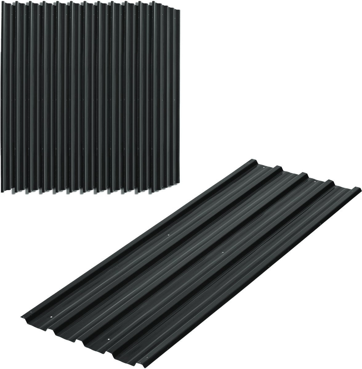 Dakpanelen, set van 12 stuks – 129 x 45 cm gegalvaniseerde golfplaten – antracietgrijs