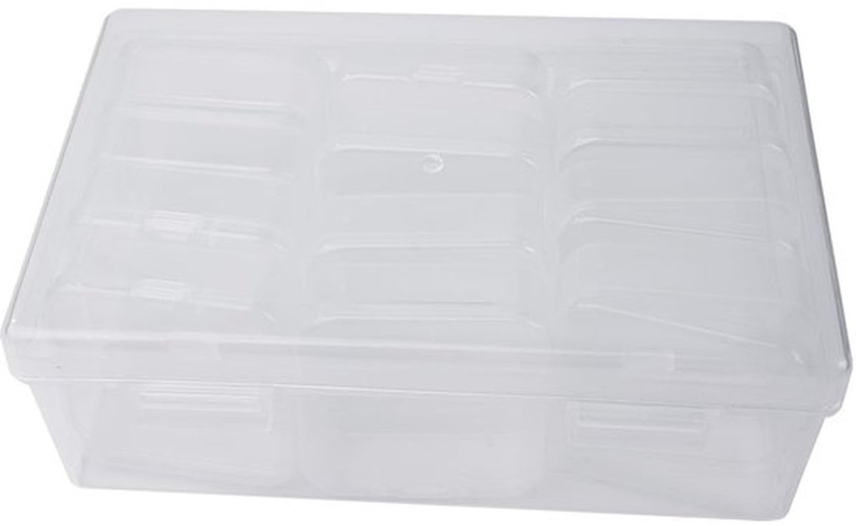 Parelorganizer 12 kleine kralen 5,4 cm Plastic kleiorganizer voor kleine spullen en accessoires