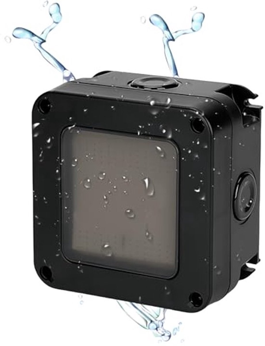 Weerbestendige lichtschakelaar, IP66 waterdichte dubbele schakelaar met siliconenfolie, waterdicht, 16 A, 250 V, buitenschakelaar, tuin, balkon
