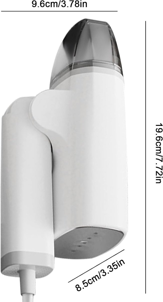 Draagbaar Stoomstrijkijzer - Compact Strijkapparaat - Kleding Kreukvrij Maken - Lekvrije Technologie - 450 g - Wit