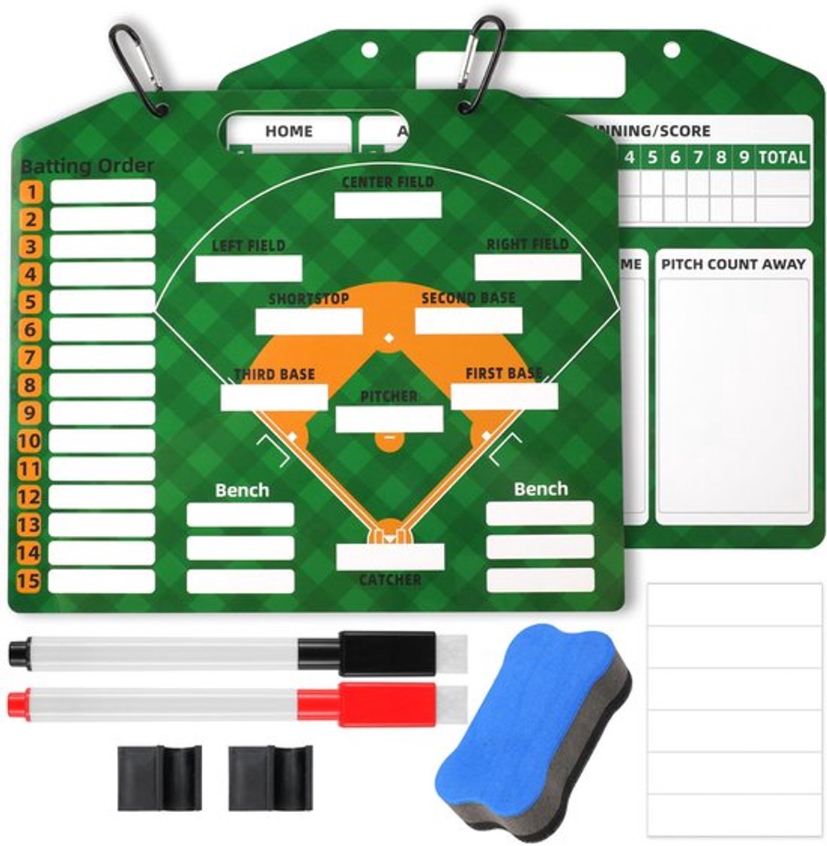 Magnetisch honkbalopstellingsbord, honkbalklembord, draftkaarten voor dugout-softbalcoaches, honkbaltrainingsuitrusting voor coachingaccessoires