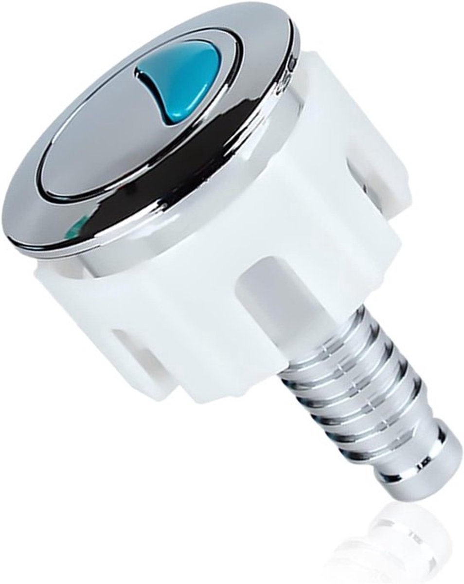 Toiletknop Universeel Rond - Zilver - Voor Toilet en Badkamer - Waterreservoir Bediening - Eén Stuk