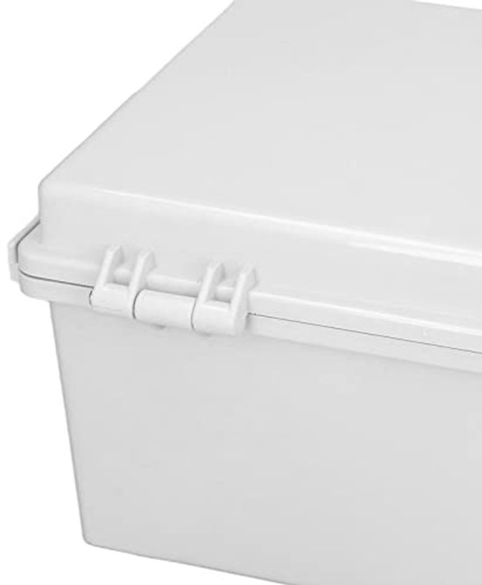 Waterdichte elektrische doos, buitenkoppeling IP67 ABS met scharnierdeksel, classificatiedozen E Ics 190 x 290 x 140 mm voor moeilijke omgevingen en toepassingen