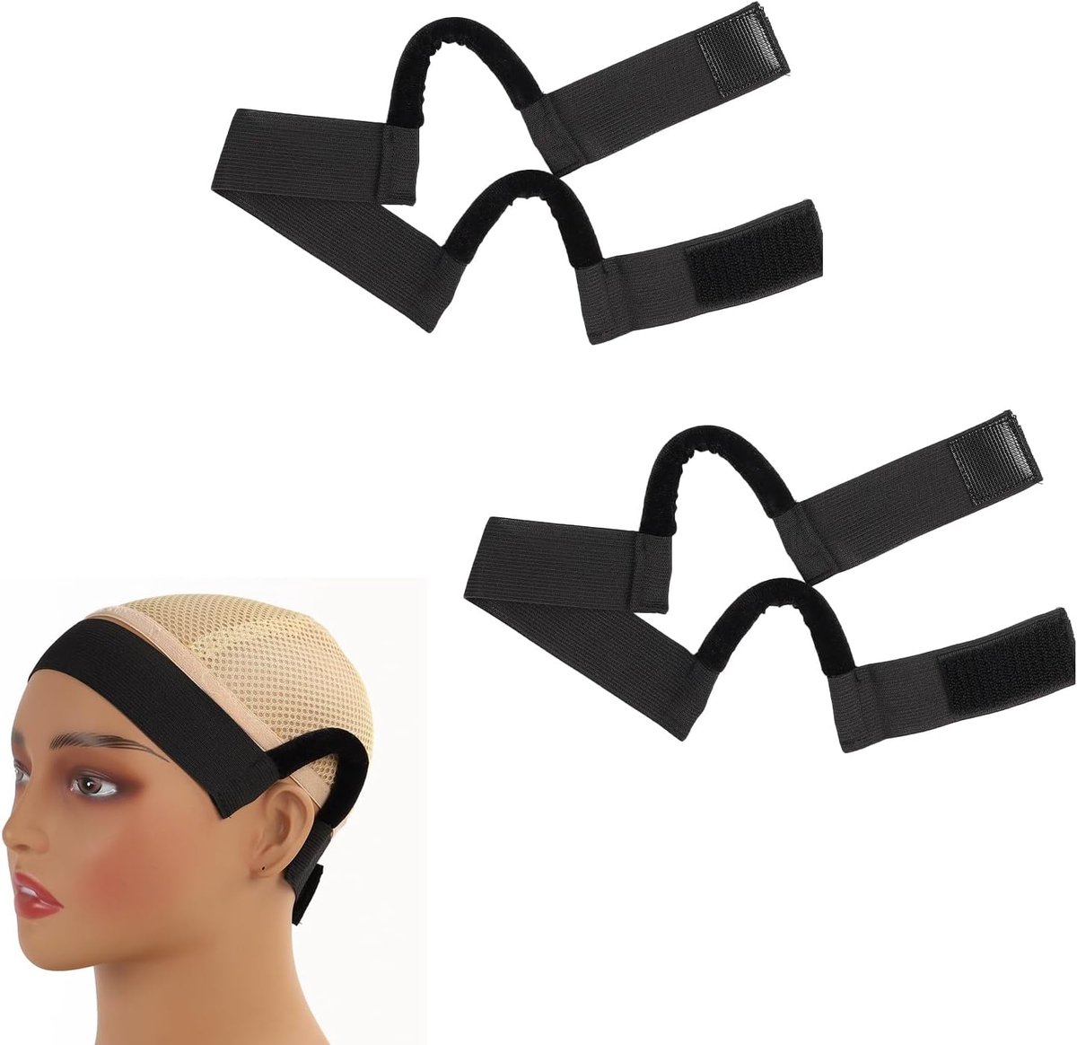 Wigband 3,5 cm breed - zachte elasticiteit - verstelbaar - voor een goede grip - ShopVlot