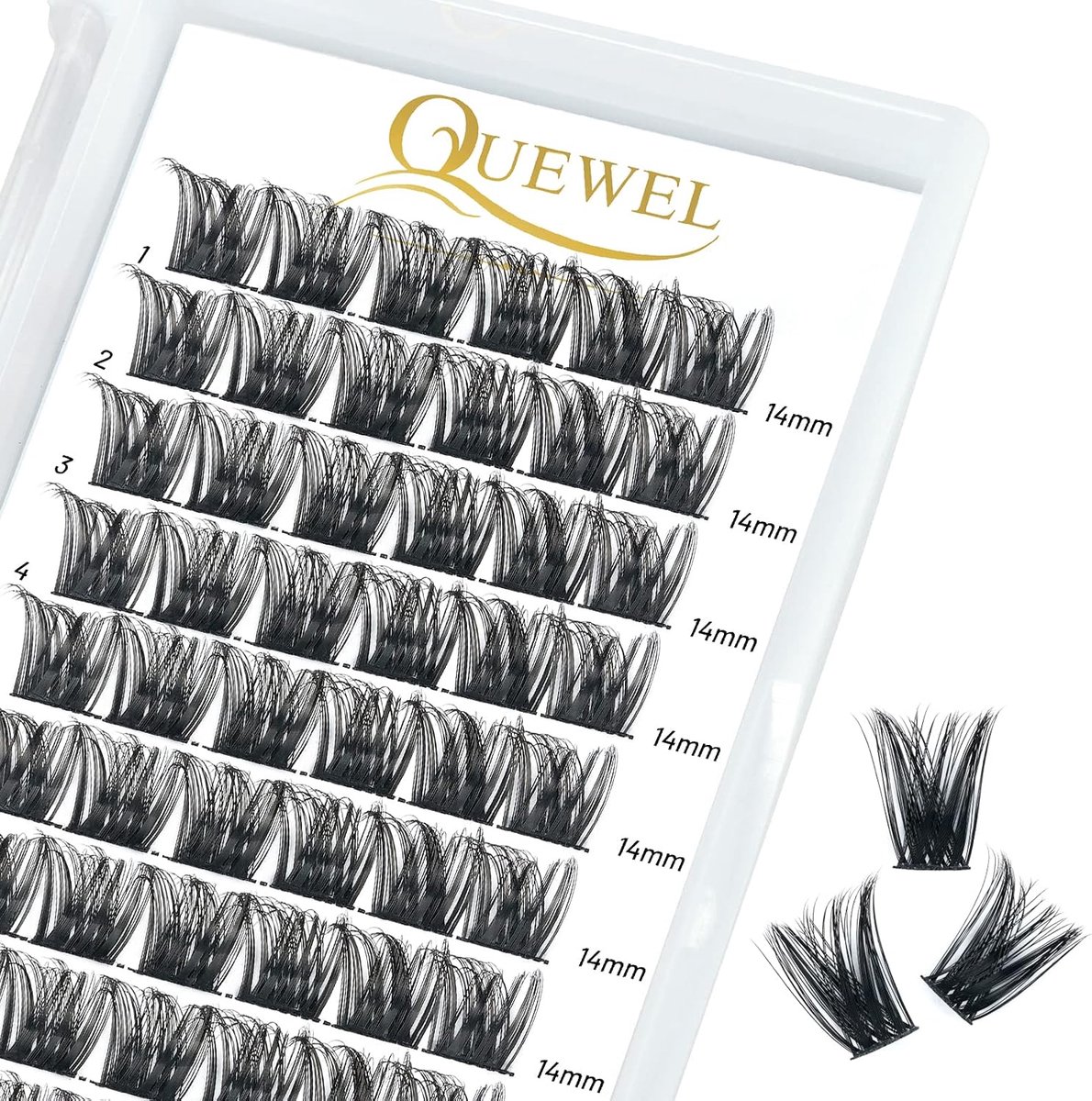 Wimperextensions Cluster Wimpers D-Curl 14mm - Individuele Wimpersegmenten - Voor DIY Wimperextensions - ShopVlot