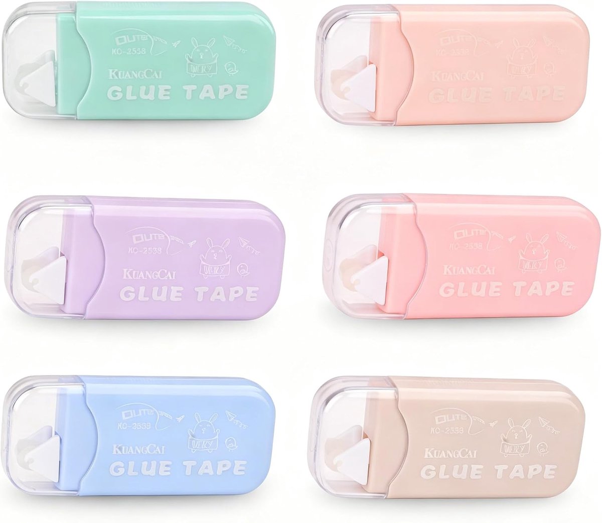 Plakband dubbelzijdig 6 stuks - Lijm op rollerband - Tijdbesparend en efficiënt - Ideaal voor scrapbooking - ShopVlot