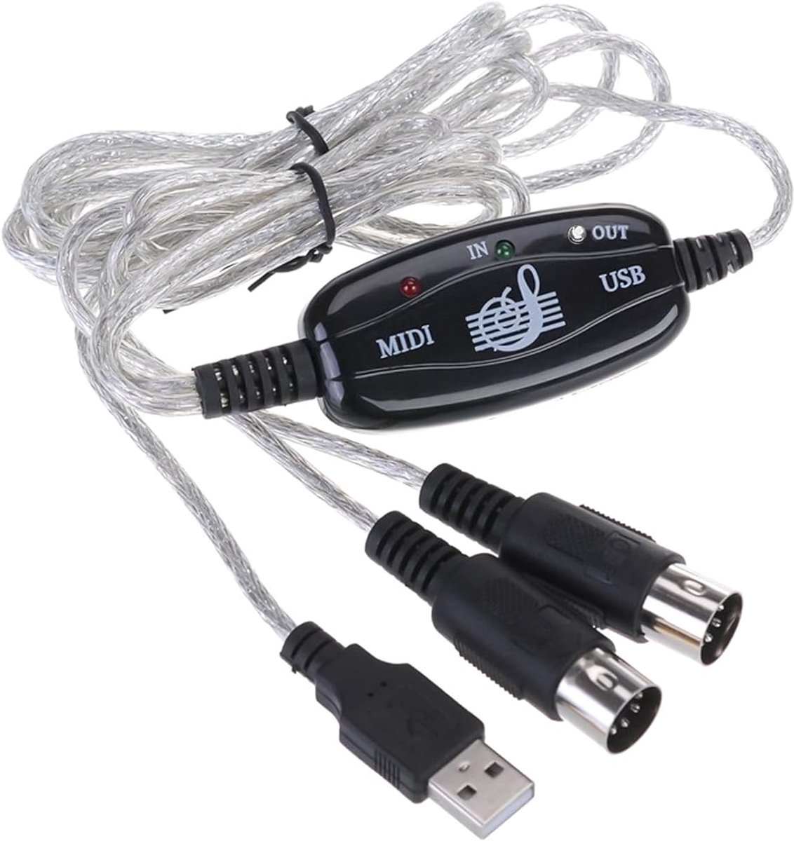 USB MIDI kabeladapter - 2 meter - DIN 5 pin naar USB-C - snelle en betrouwbare verbinding voor muziekinstrumenten - ShopVlot
